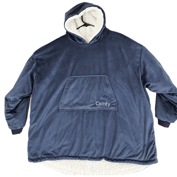 The COMFY Original Oversized‎ Blanket Hoodie Microfiber Fleece Blue One Size - Picture 1 of 12
